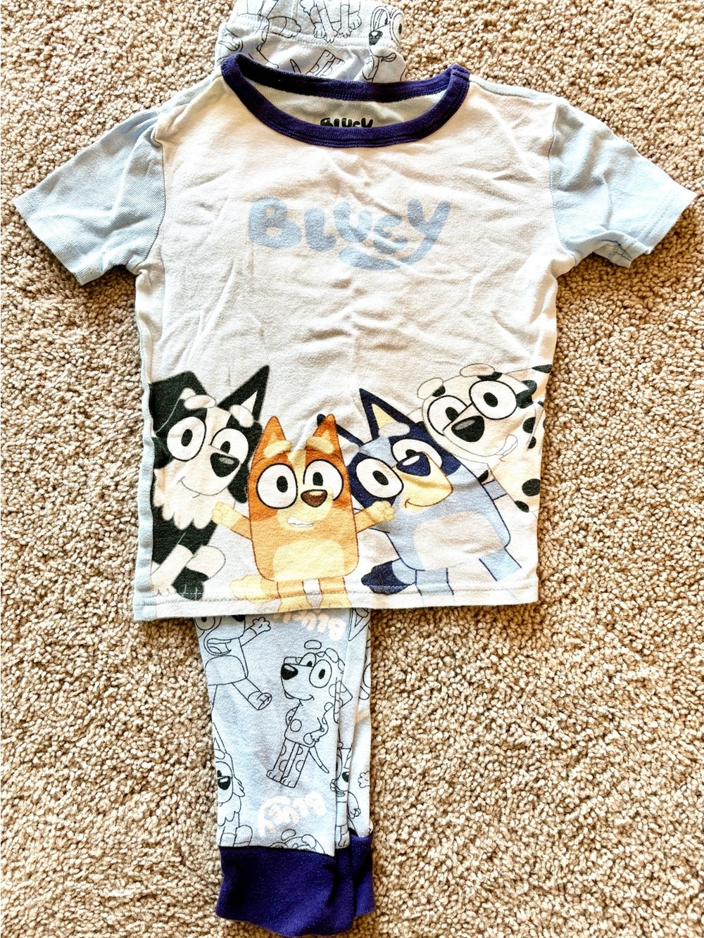 Kids Bluey Pajama Set - Light Blue
